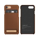 Verus Simpli Leather Case - кожен кейс с поставка и джоб за кредитна карта за iPhone 8, iPhone 7 (кафяв) 4