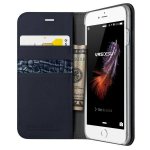 Verus Genuine Leather Diary Case - кожен калъф (естествена кожа), тип портфейл за iPhone 8, iPhone 7 (тъмносин) 1