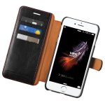 Verus Dandy Layered Case - кожен калъф, тип портфейл за iPhone 8 Plus, iPhone 7 Plus (черен) 1