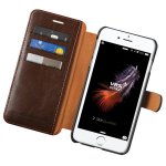 Verus Dandy Layered Case - кожен калъф, тип портфейл за iPhone 8 Plus, iPhone 7 Plus (тъмнокафяв) 1