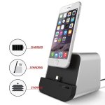 Verus New i-Depot Cradle - док станция за iPhone 8, iPhone 7, 7 Plus, 6/6S, 6 Plus/6S Plus, iPhone 5/5S/5C/SE, iPad mini (всички поколения), iPad Air, iPad 5 (2017)/Air 2, iPad Pro 9.7 (сребриста) 2