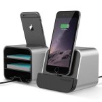 Verus New i-Depot Cradle - док станция за iPhone 8, iPhone 7, 7 Plus, 6/6S, 6 Plus/6S Plus, iPhone 5/5S/5C/SE, iPad mini (всички поколения), iPad Air, iPad 5 (2017)/Air 2, iPad Pro 9.7 (сребриста) 1