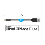 TeckNet P201 Apple MFi Certified Lightning to USB Cable 2m. - изключително здрав и качествен Lightning кабел за iPhone, iPad, iPod с Lightning (2 метра) (черен) 3