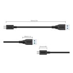 TeckNet TA011 3.1 USB-A to USB-C Cable 15 cm. - качествен USB към USB-C кабел (15 см.) за устройства с USB-C порт (черен) 4