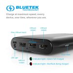 TeckNet BT1800 3-Port 19200mAh Power Bank - качествена външна батерия 19200mAh с 3xUSB и фенерче за смартфони и таблети (черен) 3
