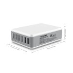TeckNet U601 Qualcomm Quick Charger 14.4A - захранване за ел. мрежа 14A с 6xUSB изхода (бял) 4