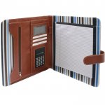 Conference Portfolio - кожен бизнес калъф с джобове, бележник и калкулатор (кафяв) 2