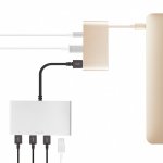 Moshi USB-C Multiport Adapter - адаптер за свързване от USB-C към HDMI 4K, USB-C, USB-A (златист) 6