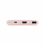 Moshi USB-C Multiport Adapter - адаптер за свързване от USB-C към HDMI 4K, USB-C, USB-A (розово злато) 1