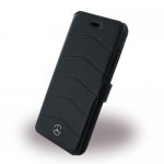 Mercedes-Benz Folio Case - кожен калъф (естествена кожа), тип портфейл за iPhone 8, iPhone 7 (черен) 2