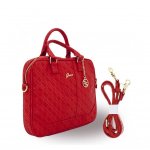 Guess Scarlett Bag - луксозна дизайнерска чанта с дръжки и презрамка за преносими компютри до 13.3 инча (червена) 3