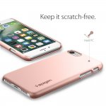 Spigen Thin Fit Case - качествен тънък матиран кейс за iPhone 8, iPhone 7 (розово злато) 1