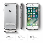 Spigen Crystal Hybrid Case - хибриден кейс с висока степен на защита и поставка за iPhone 8, iPhone 7 (прозрачен-сив) 3