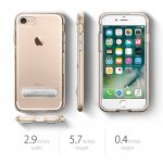 Spigen Crystal Hybrid Case - хибриден кейс с висока степен на защита и поставка за iPhone 8, iPhone 7 (прозрачен-златист) 5