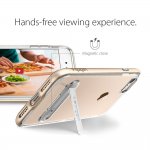 Spigen Crystal Hybrid Case - хибриден кейс с висока степен на защита и поставка за iPhone 8, iPhone 7 (прозрачен-златист) 4