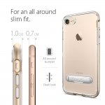 Spigen Crystal Hybrid Case - хибриден кейс с висока степен на защита и поставка за iPhone 8, iPhone 7 (прозрачен-златист) 8