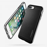 Spigen Neo Hybrid Case - хибриден кейс с висока степен на защита за iPhone 8 Plus, iPhone 7 Plus (черен-сребрист) 8
