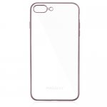 Macally Luxr Soft Case - силиконов (TPU) калъф за iPhone 8 Plus, iPhone 7 Plus (прозрачен-розово злато) 1