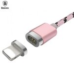 Baseus Magnetic Cable - кабел с магнитен конектор за Apple продукти с Lightning (розово злато) 1