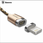 Baseus Magnetic Cable - кабел с магнитен конектор за Apple продукти с Lightning (златист) 1