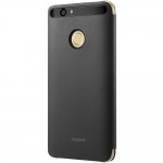 Huawei Flip Cover - оригинален кожен калъф за Honor 7 Lite, Honor 5c (черен) 2