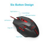 TeckNet M268 Raptor Gaming Mouse, 2000 DPI - геймърска мишка (за Mac и PC) (черен-червен) 3