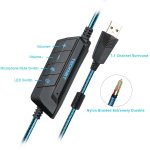 TeckNet GH928 7.1 Channel Surround Sound Gaming Headset - геймърски слушалки с микрофон и управление на звука (черен-син) 3