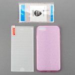 4smarts 360° Protection Set - тънък силиконов кейс и стъклено защитно покритие за дисплея на iPhone 8, iPhone 7 (розов) 2