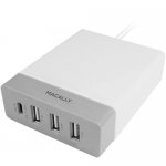 Macally 72W USB-C/USB-A Wall Charger - захранване с 3 USB изхода и USB-C изход за мобилни телефони и таблети (с включен в комплекта USB-C кабел) 3