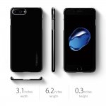 Spigen Thin Fit Case - качествен тънък матиран кейс за iPhone 8 Plus, iPhone 7 Plus (черен гланц) 6
