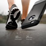 Spigen Tough Armor Case - хибриден кейс с най-висока степен на защита за iPhone 8, iPhone 7 (черен-сив) 3