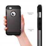 Spigen Tough Armor Case - хибриден кейс с най-висока степен на защита за iPhone 8, iPhone 7 (черен-сив) 4