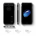 Spigen Slim Armor Case - хибриден кейс с поставка и най-висока степен на защита за iPhone 8 Plus, iPhone 7 Plus (черен гланц) 8