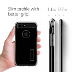 Spigen Slim Armor Case - хибриден кейс с поставка и най-висока степен на защита за iPhone 8 Plus, iPhone 7 Plus (черен гланц) 7