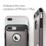 Spigen Slim Armor Case - хибриден кейс с поставка и най-висока степен на защита за iPhone 8 Plus, iPhone 7 Plus (тъмносив) 6