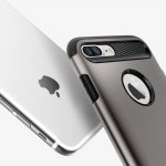 Spigen Slim Armor Case - хибриден кейс с поставка и най-висока степен на защита за iPhone 8 Plus, iPhone 7 Plus (тъмносив) 9