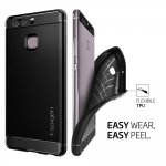 Spigen Rugged Armor Case - термополиуретанов кейс с най-висока степен на защита за Huawei P9 (черен) 1