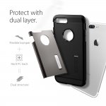 Spigen Tough Armor Case - хибриден кейс с най-висока степен на защита за iPhone 8 Plus, iPhone 7 Plus (тъмносив) 1