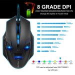 TeckNet GM299 Raptor Pro Gaming Mouse, 7000 DPI - геймърска мишка (за Mac и PC) (черен-син) 4