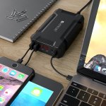 Satechi 60W 6-Port Charger - захранване с 4 USB изхода и 2 х USB-C изхода за мобилни телефони, таблети и MacBook (черен) 4