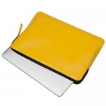 Knomo Laptop Leather Zip Sleeve 12 - кожен (естествена кожа) калъф с цип за MacBook 12 и преносими компютри до 12 инча (жълт) 6