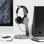Satechi Aluminium Headphone Stand - дизайнерска алуминиева поставка за слушалки с USB изходи (тъмносива) 4