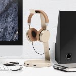 Satechi Aluminium Headphone Stand - дизайнерска алуминиева поставка за слушалки с USB изходи (златист) 4