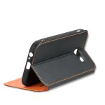 4smarts Flip Case Two Tone - кожен калъф с поставка и отделение за кр. карта за Samsung Galaxy A3 (2017) (черен) 3