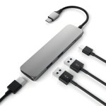Satechi USB-C Multiport Adapter - мултифункционален хъб за свързване на допълнителна периферия за компютри с USB-C (тъмносив) 3