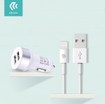 Devia Dual USB Smart Charger Lightning Suit - зарядно за кола с 2xUSB изхода и Lightning кабел за iPhone, iPad и iPod (бял) 2