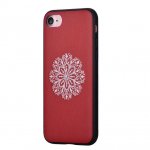 Devia Flower Embroidery Case - дизайнерски кожен кейс с ръчна бродерия за iPhone 8 Plus, iPhone 7 Plus (червен) 1
