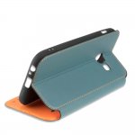 4smarts Flip Case Two Tone - кожен калъф с поставка и отделение за кр. карта за Samsung Galaxy A3 (2017) (син) 4