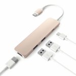 Satechi USB-C Multiport Adapter - мултифункционален хъб за свързване на допълнителна периферия за компютри с USB-C (розово злато) 9
