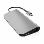 Satechi USB-C Aluminum Multiport Adapter - мултифункционален хъб за свързване на допълнителна периферия за компютри с USB-C (тъмносив) 2